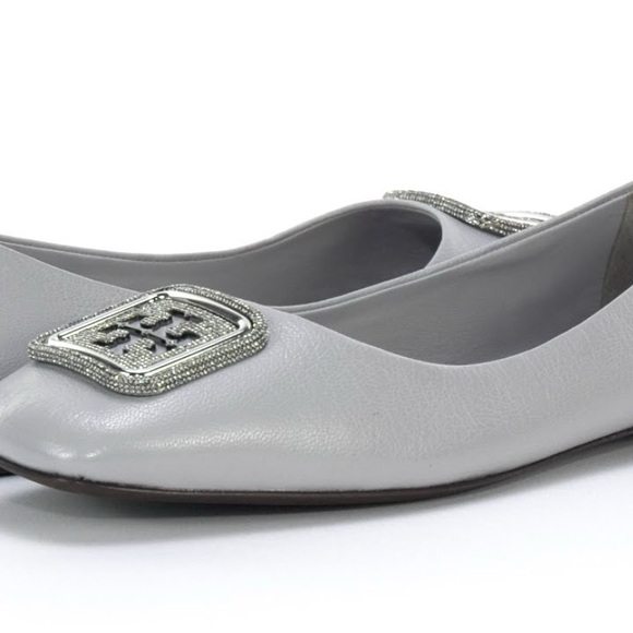 Tory Burch Georgia Ballet Flat – Silver Size 11